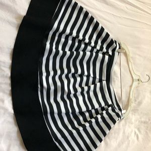 Black and white stripe full skirt